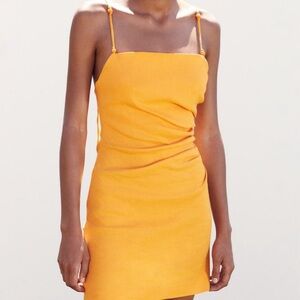 Zara Linen Blend Black Dress